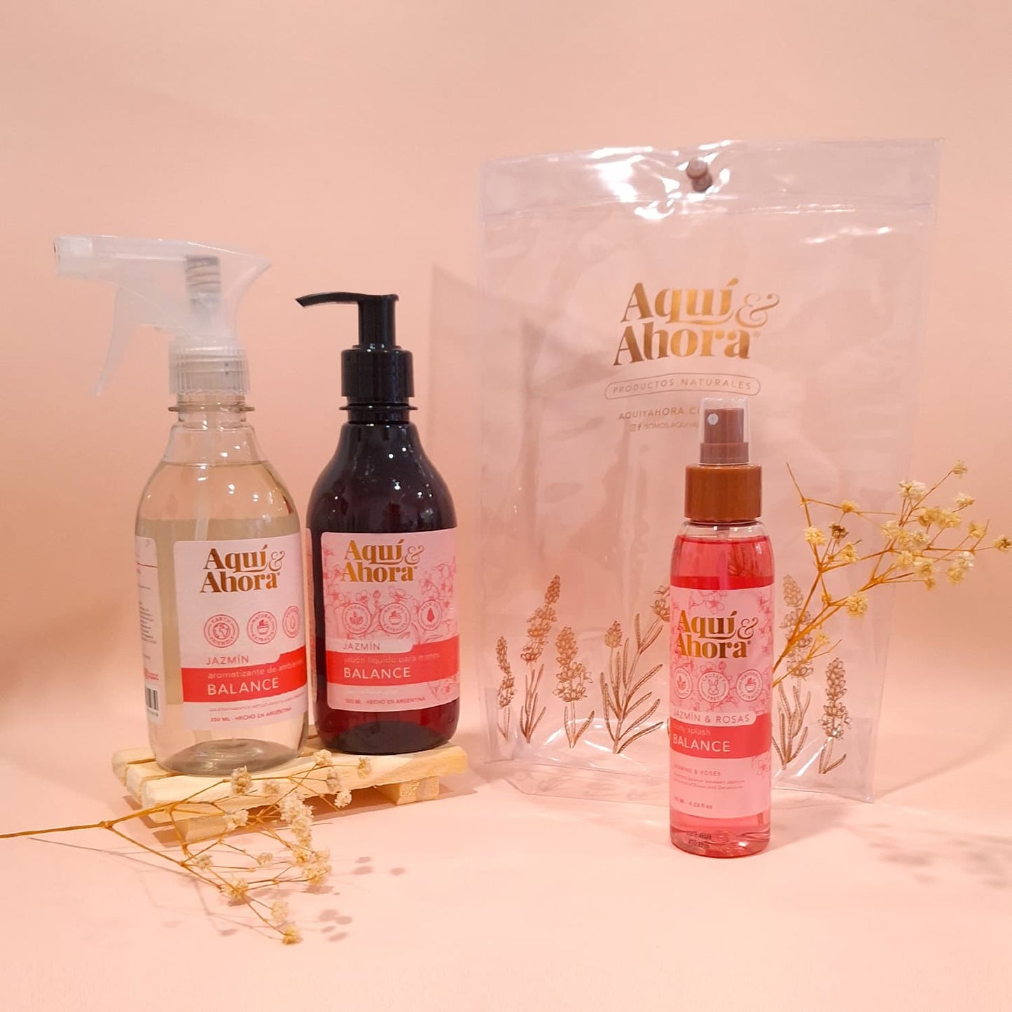 Set Premium Cristal - Body Splash + Jabon Liquido + Aromatizante - DIA MADRE