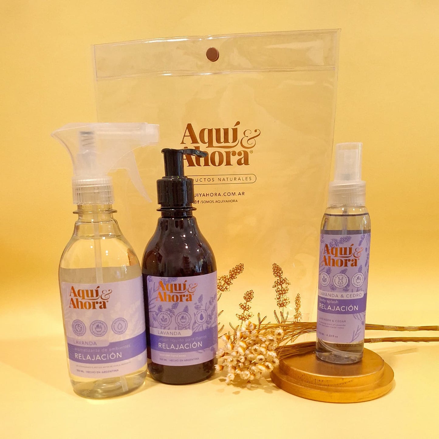 Set Premium Cristal - Body Splash + Jabon Liquido + Aromatizante - DIA MADRE